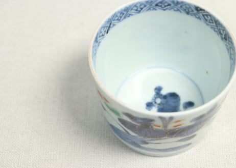 江戸後期色絵秋海棠図猪口①