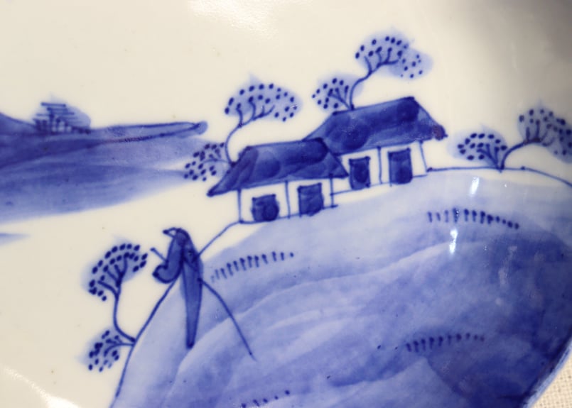 明治後期～大正染付山水図なます皿 | 吉祥寺PukuPuku