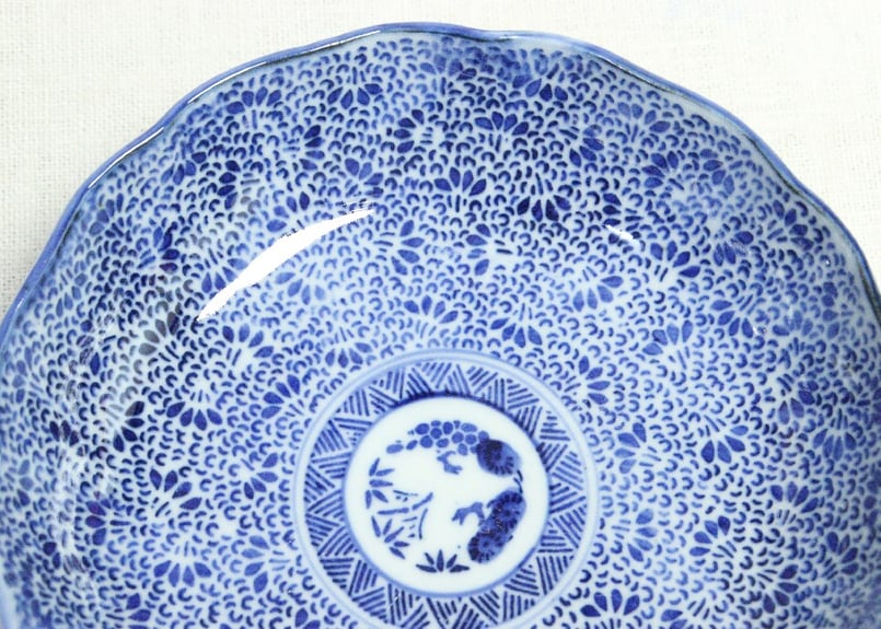 明治前期紙刷微塵唐草図なます皿 | 吉祥寺PukuPuku