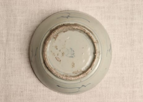江戸中期染付竹林と簑図くらわんかなます皿