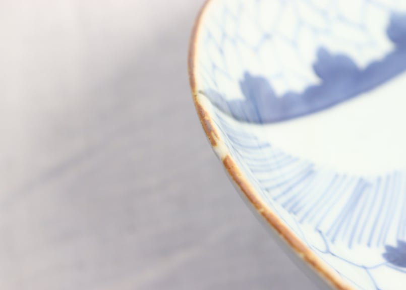 江戸幕末染付富士と氷裂文尺皿 | 吉祥寺PukuPuku