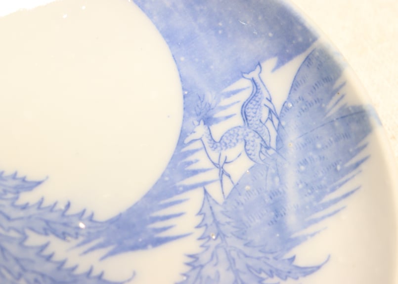 明治後期～大正銅判鹿と満月図小皿① | 吉祥寺PukuPuku
