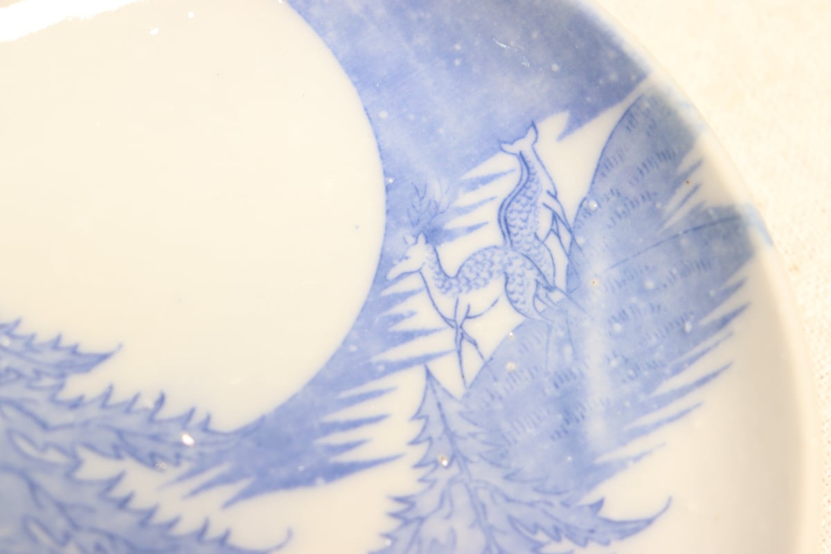 明治後期～大正銅判鹿と満月図小皿① | 吉祥寺PukuPuku