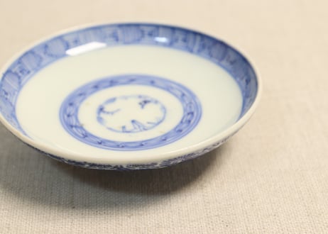 明治前期紙刷牡丹図飯茶碗
