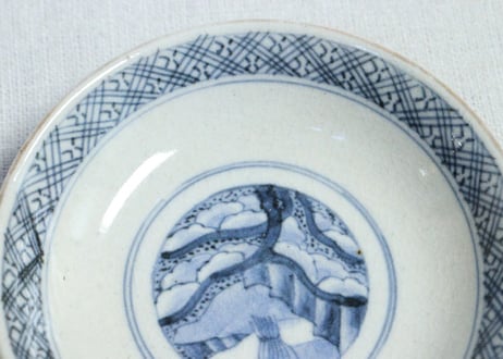 明治前期色絵福良雀図飯茶碗　甘手