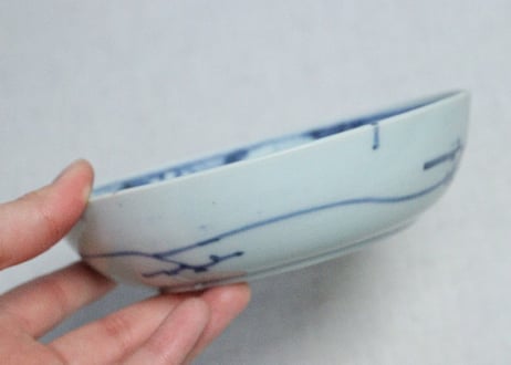 江戸後期染付撫子図なます皿➁　薄め