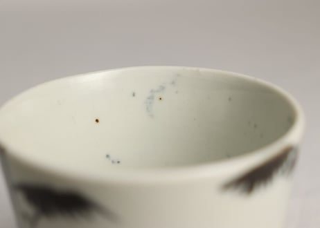 江戸中期染付二方に竹図そば猪口