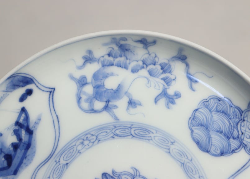 江戸期の平戸焼変形染付皿6客