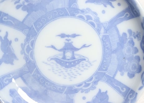 明治後期～大正銅判三方に兎図5寸皿