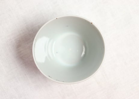 江戸中期染付幾何学と井桁図猪口 高台ホツ