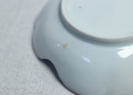 江戸中期色絵馬図四弁通り物小皿 　5客組