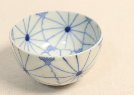 大正~昭和戦前ゴム判菊花図湯呑