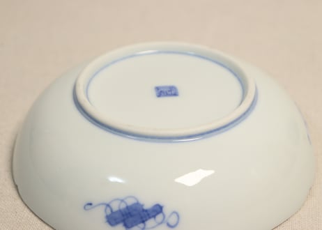 明治後期~大正染付桐と唐草図なます皿