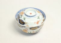 明治前期色絵高砂図通り物飯茶碗