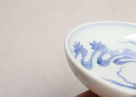 明治後期～大正銅判流水に紅葉図小皿