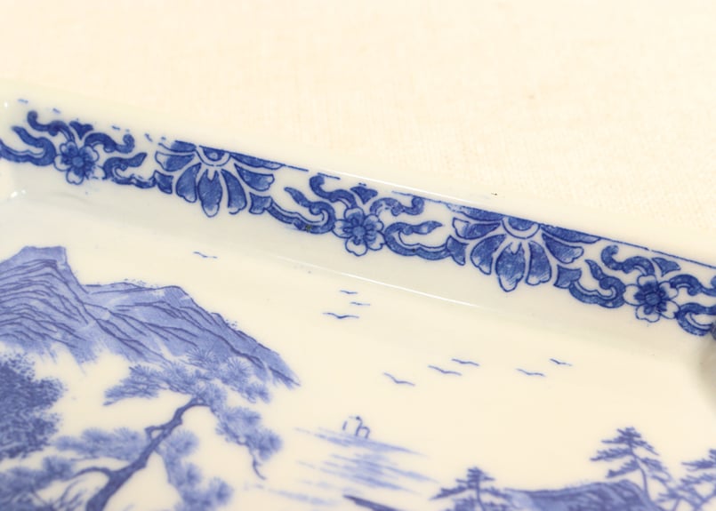 100年前の角皿　山水図　銅版転写　明治時代 100年前の角皿 山水図 銅版転写 明治時代 - メルカリ