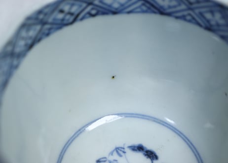 江戸幕末染付蛸唐草図通り物向付