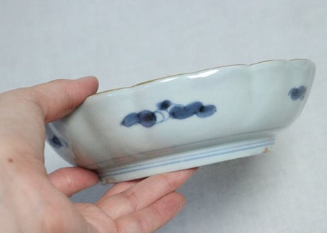 江戸中期色絵山水図なます皿