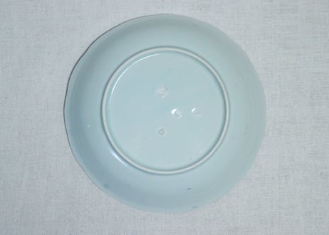 江戸幕末染付六方に宝図７寸皿