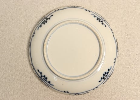 明治前期色絵流水に水鳥図小皿①