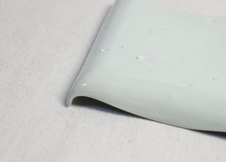 江戸幕末染付船上人物図縁立ち角皿 がたつき