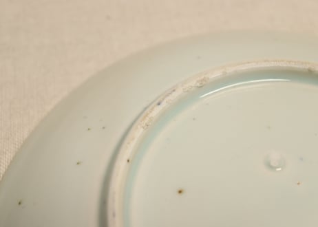 江戸幕末紙刷牡丹図７寸皿②　少甘手