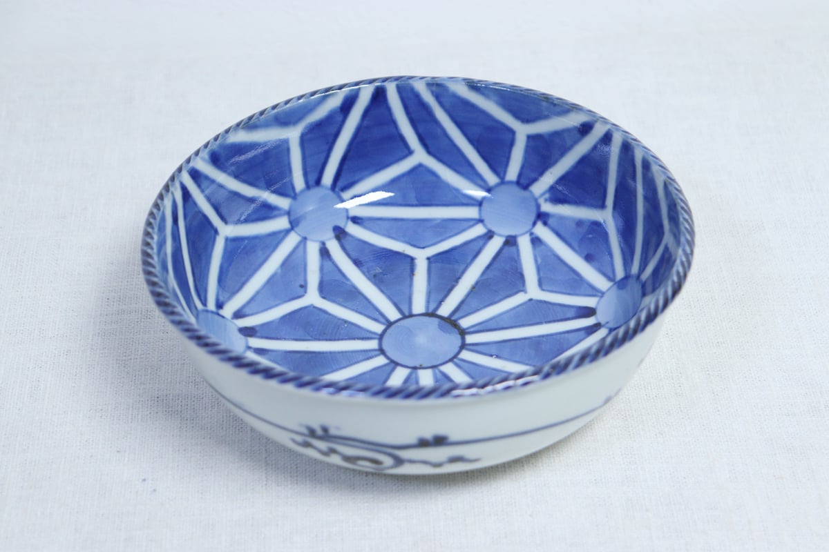 江戸後期染付麻葉図春寒鉢 ニュウ，金継ぎ用 | 吉祥寺PukuPuku