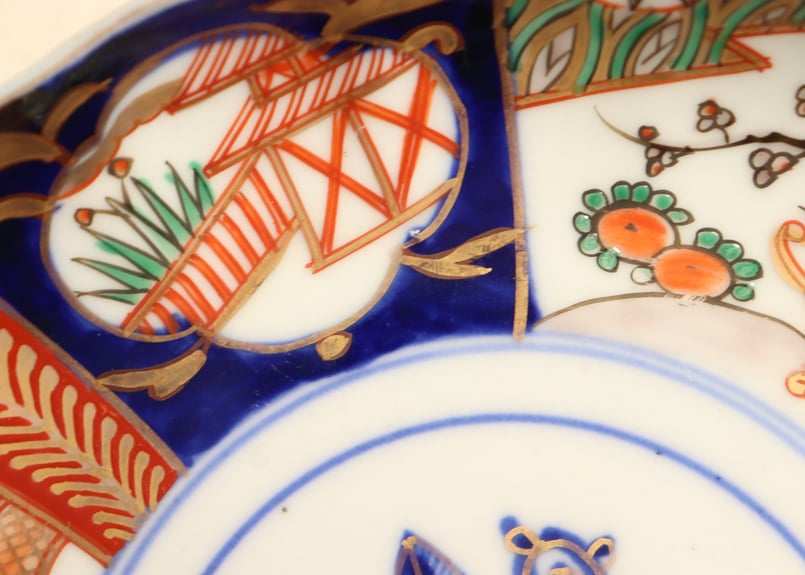 明治前期色絵桃と籠図7寸皿 | 吉祥寺PukuPuku