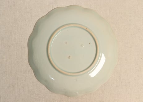 江戸幕末染付氷裂と富士図７寸皿② 甘手