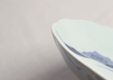 江戸幕末染付山水図尺皿