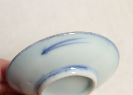 江戸中期染付山水図豆皿