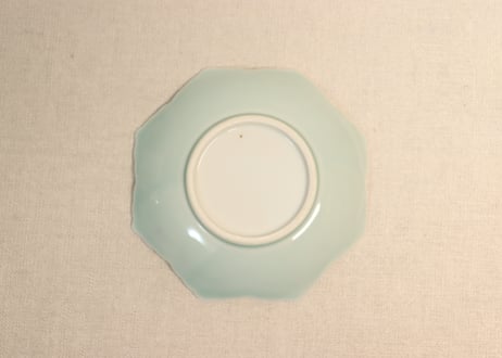 昭和戦前青磁陽刻葉柄小皿