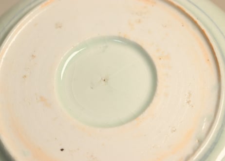 江戸幕末染付菊花図なます皿②甘手,窯傷