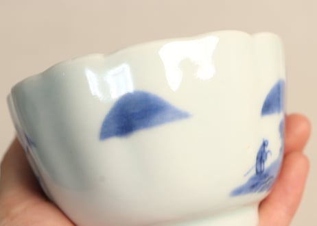 江戸後期染付山水図向付