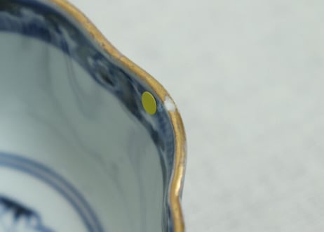 江戸中期色絵四方芭蕉と人物図角向付 ノミホツ