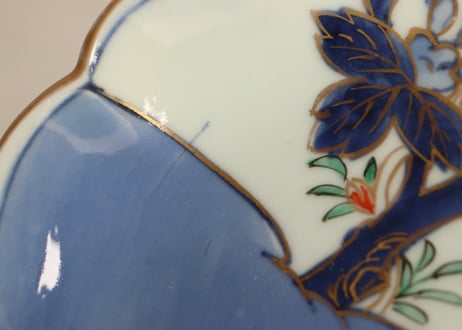 江戸中期色絵桐に蔦花図7寸皿①