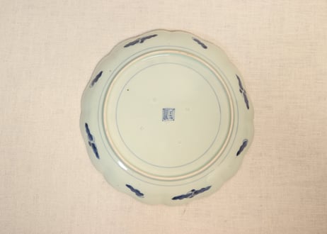 江戸中期色絵桐に蔦花図7寸皿