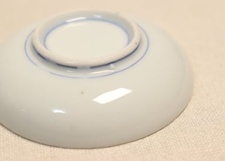 明治後期～大正染付氷裂文豆皿
