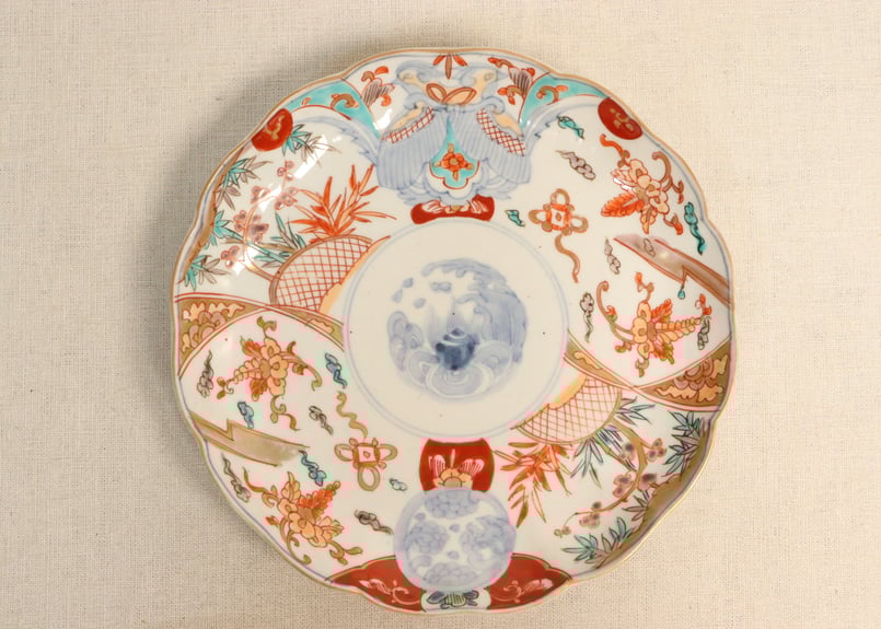 明治前期色絵竹梅と桐図通り物7寸皿① | 吉祥寺PukuPuku