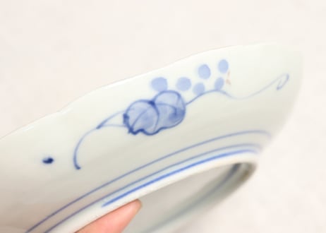 明治前期色絵菊と桔梗図7寸皿