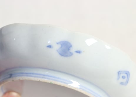 明治前期色絵三方に竹梅図通り物小皿
