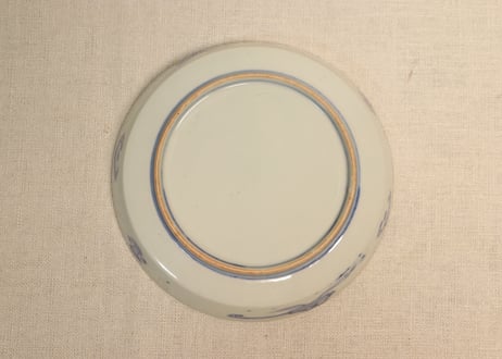 明治前期色絵牡丹図縁立ち5寸皿