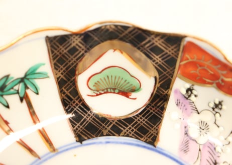 明治後期～大正色絵松竹梅図大なます皿②少甘手