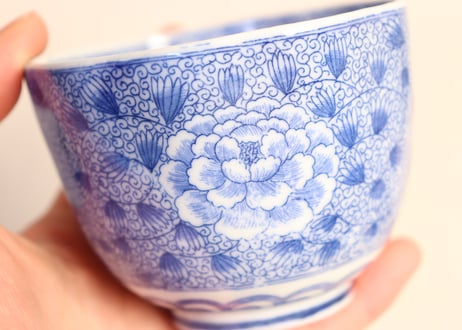 明治後期～大正銅判牡丹唐草図向付