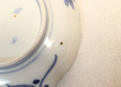 明治前期色絵兎図通り物小皿