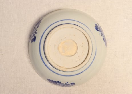 明治後期~大正銅判獅子牡丹図6寸鉢 ノミホツ,ムシクイ