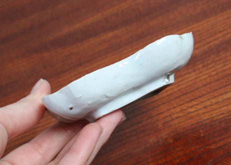江戸中期紙刷古印判糸巻型小皿②　ノミホツ