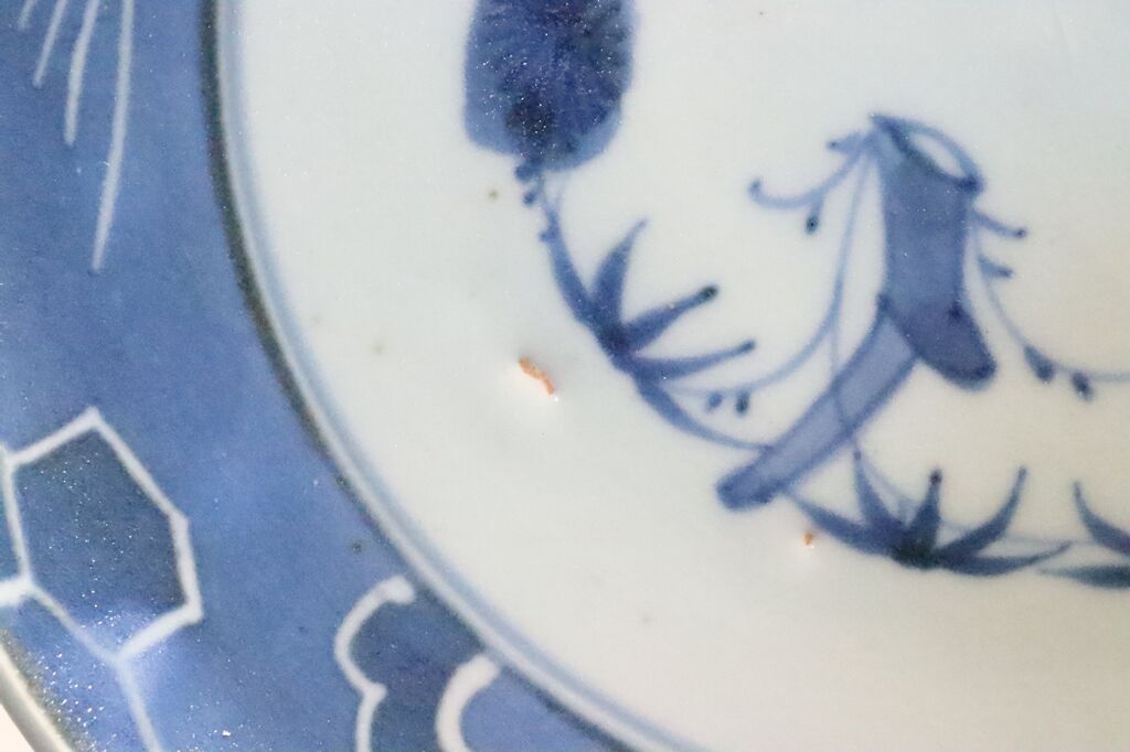 栄山染付松庭図 煎茶器7点セット おいしく