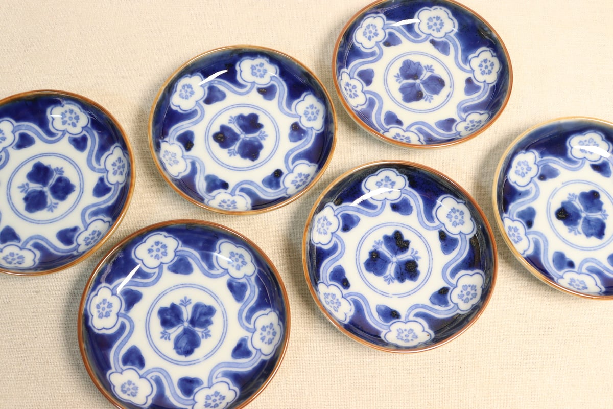 明治後期～大正銅判六方に花図小皿 | 吉祥寺PukuPuku