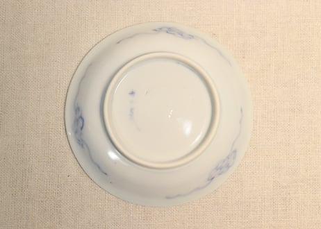 明治後期～大正染付桐と鳳凰図小皿